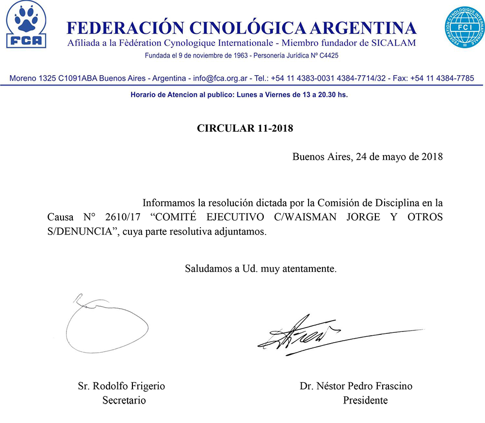 Circular 11 - 2018 Resolucion-1