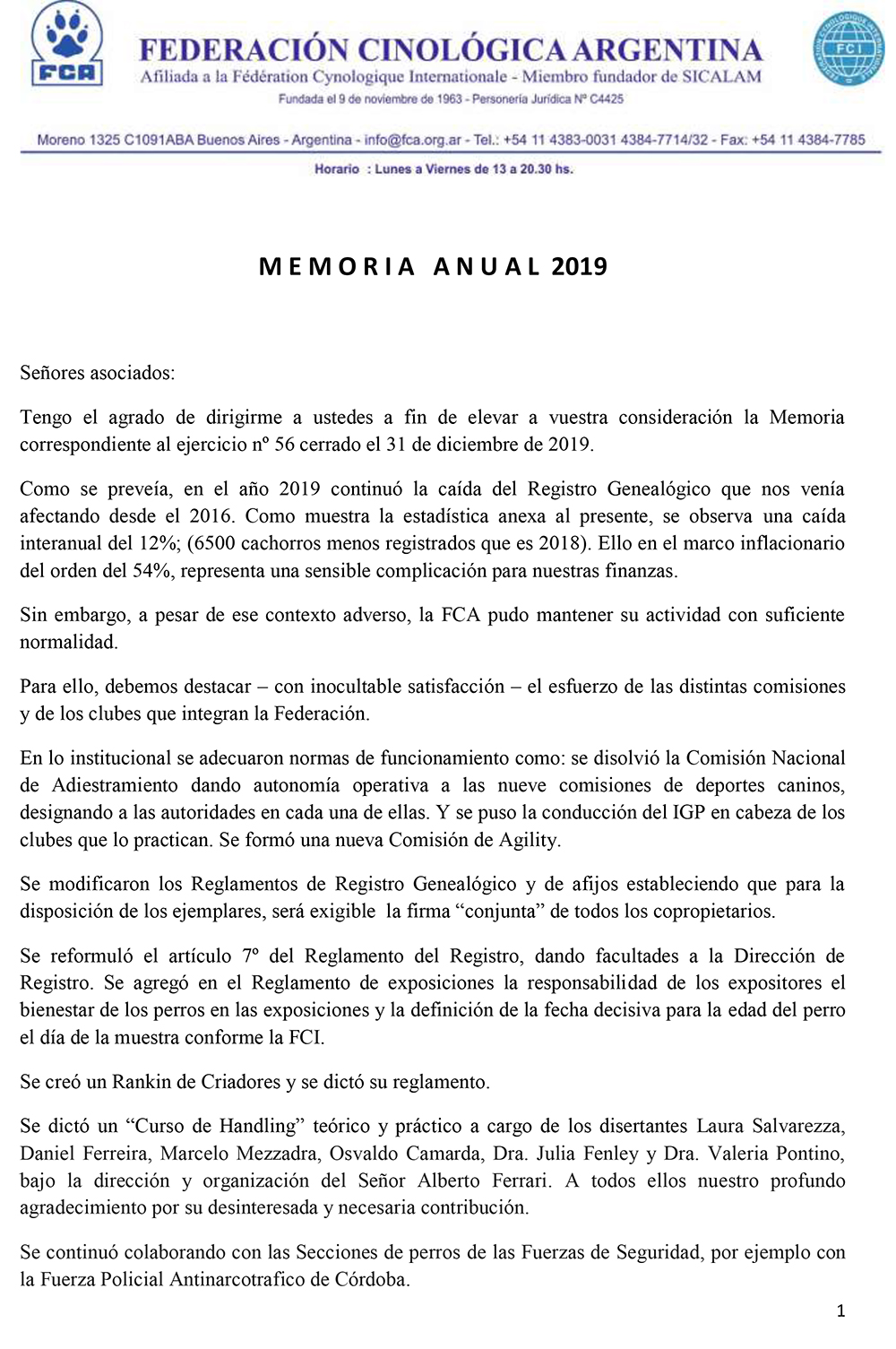 Memoria FCA 2019 cant de cachorros 1