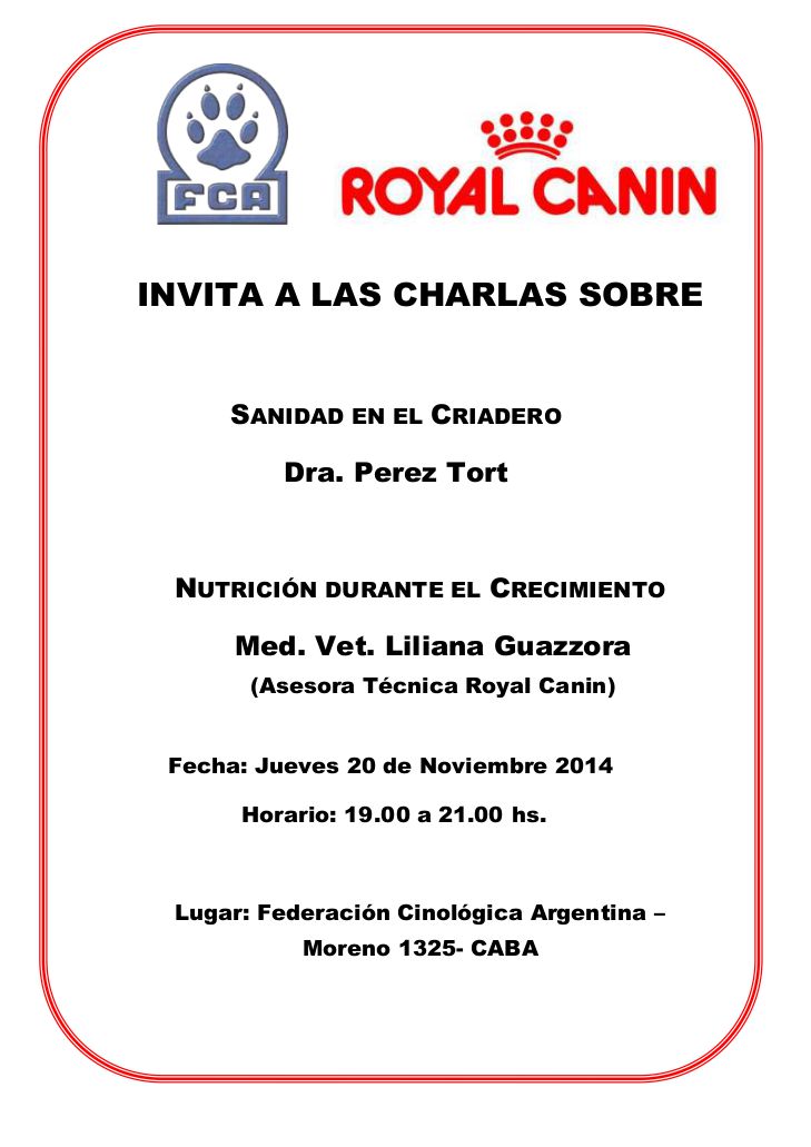 ROYAL CANIN INVITA A LAS CHARLAS 1 0