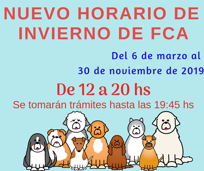 NUEVO HORARIO DE INVIERNO DE FCA 1